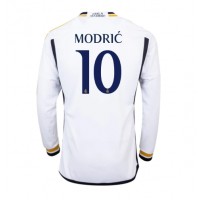 Camisa de Futebol Real Madrid Luka Modric #10 Equipamento Principal 2023-24 Manga Comprida